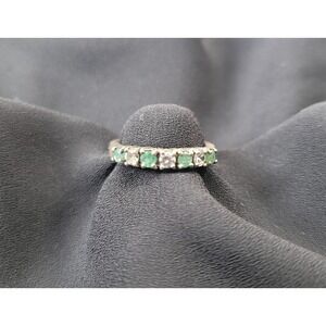 Vintage Avon Emerald‎ Green Cubic Zirconia Sterling Silver Ring Size 5 Or 5.25
